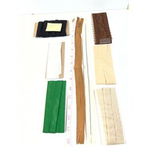 Mixed Craft Supply Bundle Lace Zippers & Bias Tape In Assorted Colors & Textures